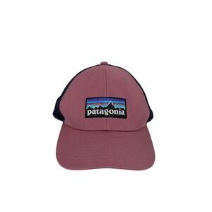 Patagonia P-6 Logo Trucker Hat Pink Navy Blue Mesh Back Snapback Patch